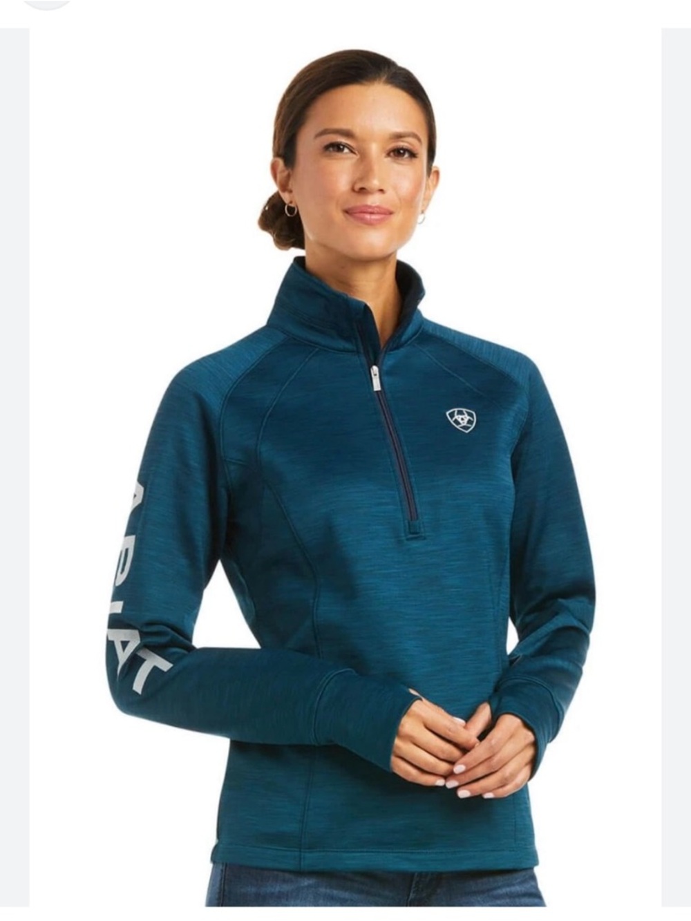 Ariat Womens Teal Half-Zip Pullover -Small